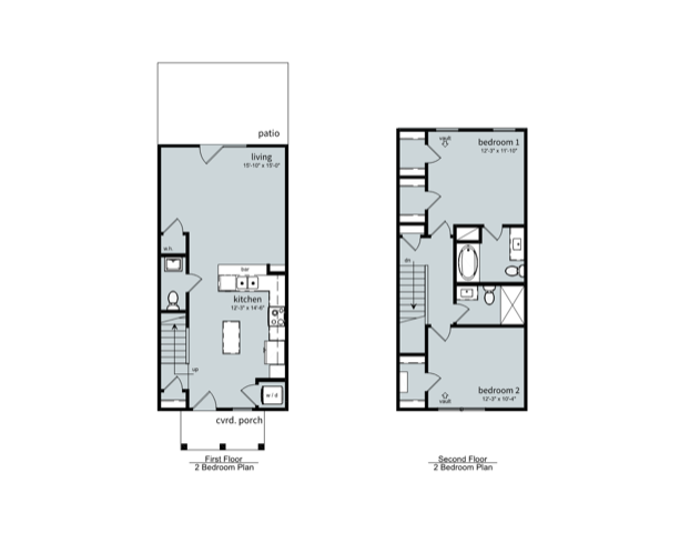 Pinewood Place 2-bedroom townhome floor plan