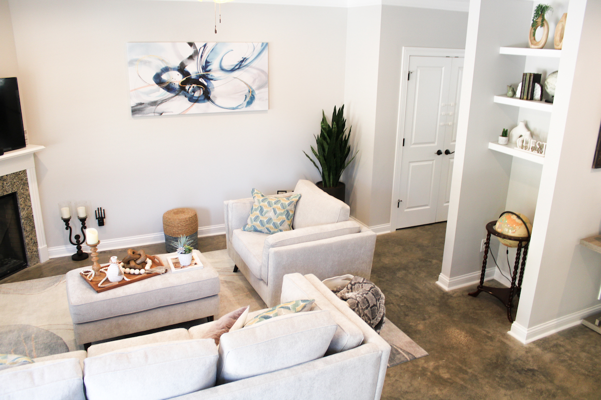 Interior of a Pinewood Place 2-bedroom townhome, living area
