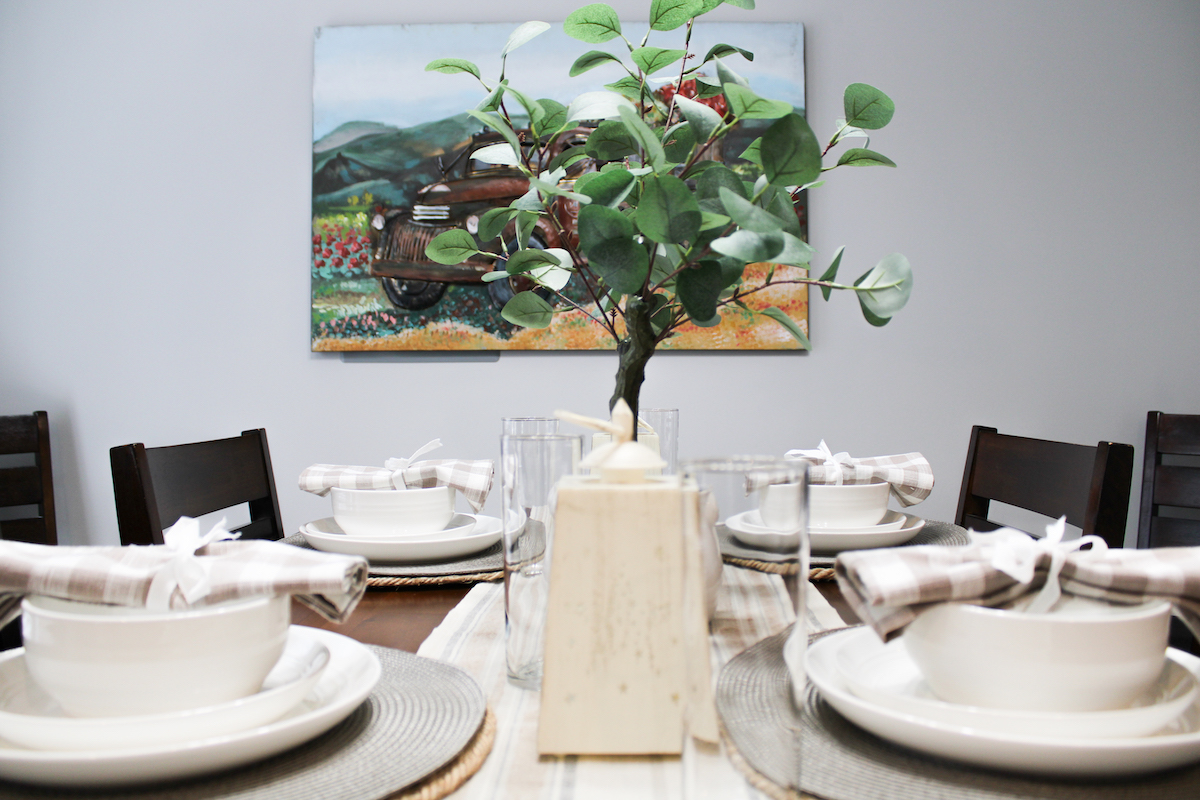 Interior of a Pinewood Place 2-bedroom townhome, dining area