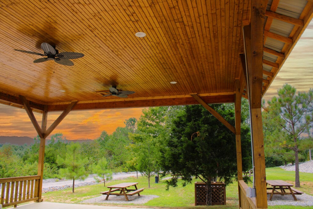 PAV_Sky Community picnic pavilion at Pinewood Place Townhomes under the pines